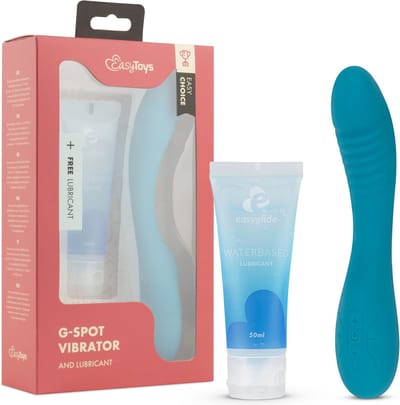 Easy Choice - G-Spot Vibrator - Sex Toys voor Vrouwen - Vibrators voor Vrouwen - G-Spot Vibrator - Dildo - Glijmiddel Waterbasis - EasyGlide Glijmiddel - Erotische Giftset - Cadeau Vrouw - EasyToys - Blauw