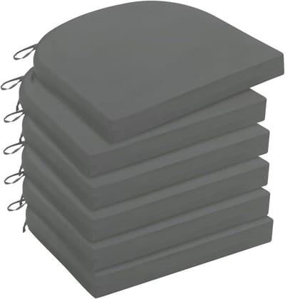 Tuinstoelkussens - Terraskussens buitenkussens - Comfortabel zitten buiten - Waterdichte polyester stof - 43 x 40 x 5 cm - Donkergrijs