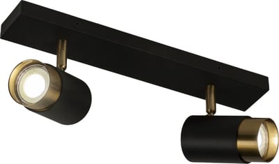 Lumidora Opbouwspot 74808 - ISAURA - 2 Lichts - GU10 - Zwart - Goud - Messing (kleur) - Metaal