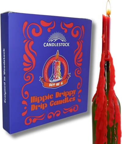 Set van 6 Druppelkaarsen voor Wijnfles - Hippie Drippy Kaarsen in Meerkleurig Pak