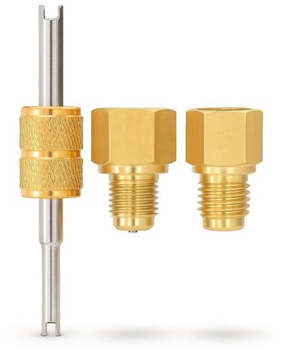Allecto - Koelmiddeltankadapter - 1/4 naar 1/2 adapter - Handig en