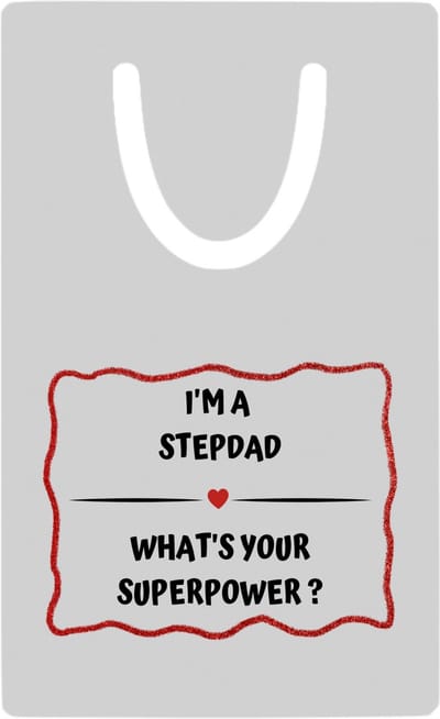Hacebo® - I'm a stepdad what's your superpower? metalen boekenlegger - Papa - super stiefvader - vader cadeautjes - vaderdag - verjaardag - geschenk - kado Bladwijzer boekenleggers - 7.6 cm x 5cm