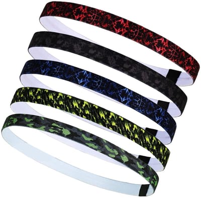 JHUBERS- Sporthoofdband Hoge Elasticiteit - Antislip - Ademend - 5 Stuks - Elastisch - Voor Dames/Heren - Haarband