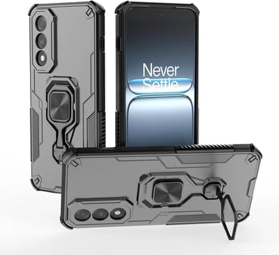 MobyDefend Hoesje - Geschikt voor OnePlus Nord 5 - Dubbelgelaagde Pantsercase Met Standaard - Zwart