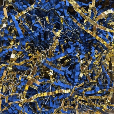 Versnipperd Papier Vulling voor Cadeaupapier en Ambachten - Marineblauw en Goud
