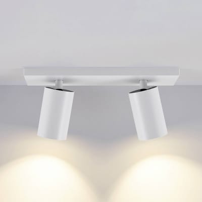 Deko-Light CAN TILT plafondspot, wit, 31 x 9 cm, 2-lamps, metaal GU10