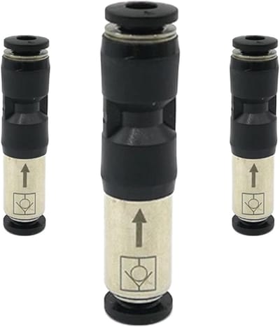 Set van 3 stuks 6mm Quick Plug Check Valve Connector - RVS Controleklep voor Lucht- en Gasverbindingen, Slangen en Compressors