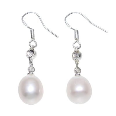 Fako Bijoux® - Parel Oorbellen - Parel Glas - Hanger - Wit