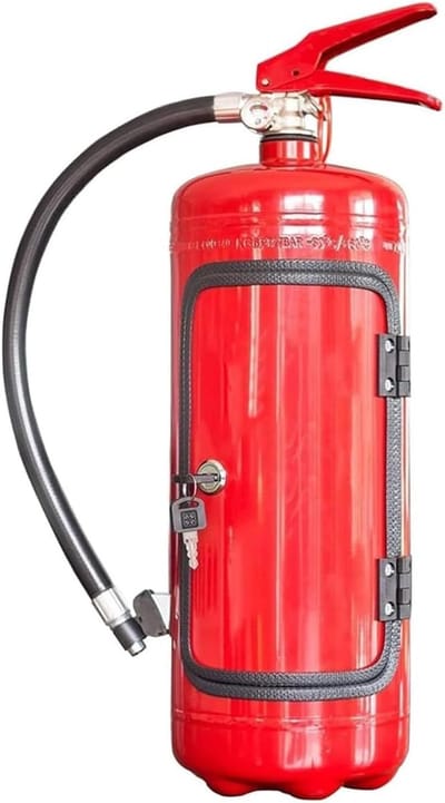 Thijox - Opbergdoos voor Brandblussers Mini-Bar, Draagbare Opbergdoos voor Sterke Drank en Glazen, Wijnkoeler, Rood, Hoogwaardig Metaal, Cadeau voor M