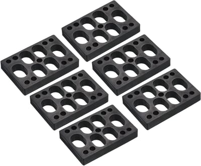 PATIKIL 12mm (0,47") Skateboard Riser Pads, 4 Pack Plastic Longboard Riser Pads Hoekige Wedge Shock Pads voor Skateboard Truck, Zwart