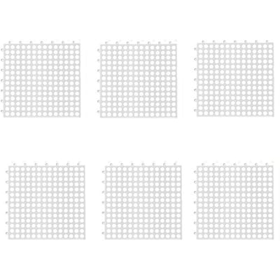 6 Pièces Tapis Anti-Fuite Fécale Lapin Creux Tapis de Sol Lapin Bricolage Découpable Résistant aux Morsures Tapis de Cage pour Animaux de Compagnie Antidérapant Tapis de Sol en PVC Accessoires de Cage blanc
