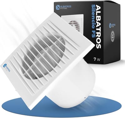 Badkamerventilator 100 mm met Vochtsensor en Timer - Extra Stil en Krachtig