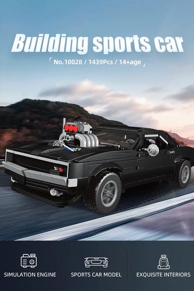 Mould King - 10028 - De Moc Charger Sport Auto - is compatibel met het bekende merk.