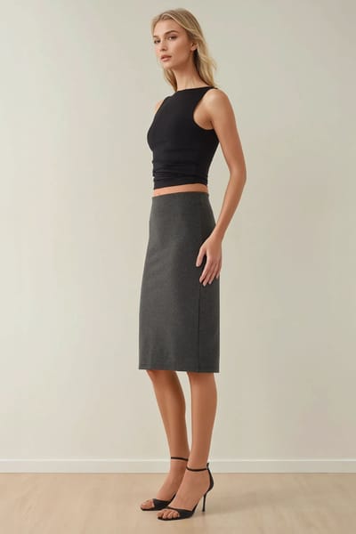 Hoge Taille Bodycon Midi Rok