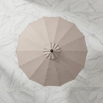 Premium Kantelbare Tuinparasol 265 cm met Zwengel en Ventilatie – 18 Glasvezel Ribben, Aluminium Frame, Weerbestendige Marktscherm Parasol voor Tuin, Terras, Balkon en Strand – Beige – Mobili Bella