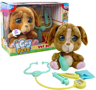 Emotion Pets – Veterinary Set (Pluche Huilen Puppy 22 cm + Accessoires)