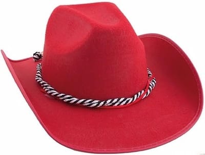 Cowboyhoed voor volwassenen - rood - Carnaval verkleed - Western - sheriff - cowboy