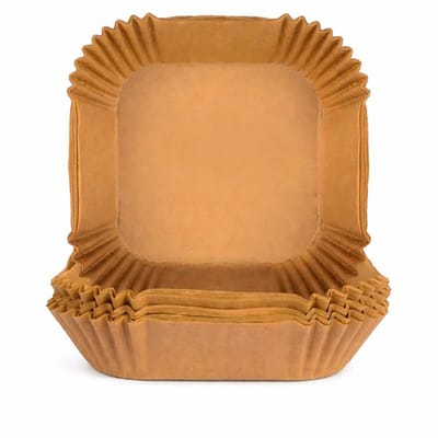 Airfryer Bakpapier Vierkant 20 cm – 50 Stuks Wegwerp Bakjes Antiaanbak