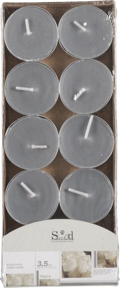 Arti Casa Geurkaarsen - muskus - 10x stuks - waxinelichtjes - 3,5 branduren - musk kaarsen