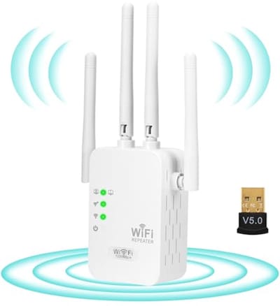 Krachtige WiFi-repeater en -extender met Bluetooth 5.0 voor Thuisgebruik - Dual-Band 1200 Mbps