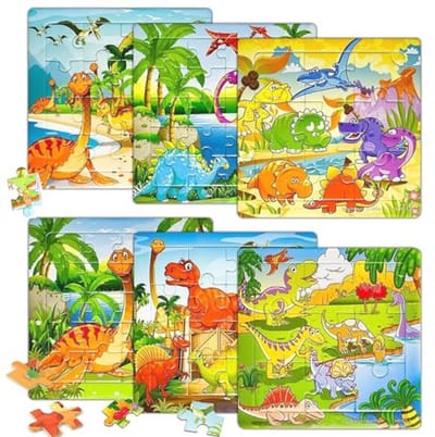 Dino Puzzels voor Kinderen - 3 Dinosaurus Puzzels in 3 Moeilijkheidsgraden - Educatief Speelgoed voor Kinderen