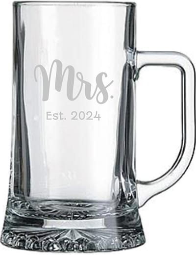 Gegraveerde bierpul 50cl Mrs. Est. 2024