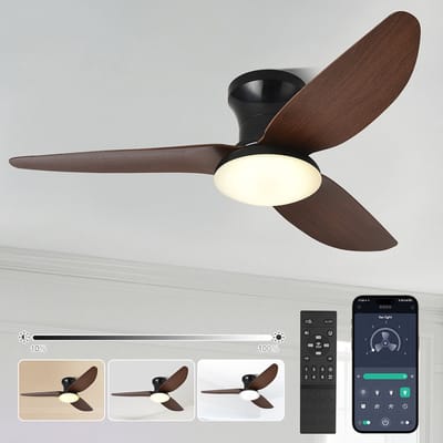 MUPOO Smart Plafondventilator met verlichting Ø100 cm - Dimbaar - APP & Afstandsbediening - 60W - 6 Snelheden - 3000-6000 K - Geheugenfunctie - Timer - Zomer/Winter functie - Modern - Woonkamer Slaapkamer Kantoor