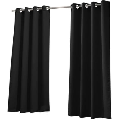 Rideaux pour maison, 2 pièces, moderne, Simple, couleur unie, tissu occultant, protection solaire imperméable pour l'extérieur, anti-uv 132cm * 214cm noir