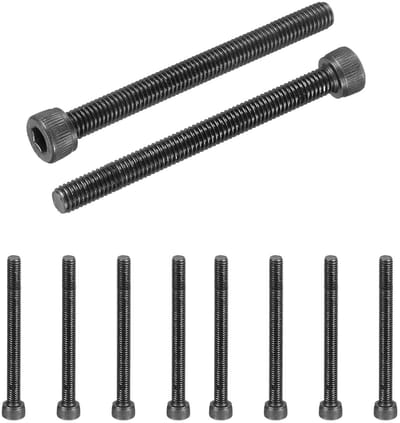 10 stuks M5 x 55mm Zeskantbouten, 12.9 Graad Koolstofstaal, Voldraad, Zwart Oxide, Voor Reparatie en Bevestiging