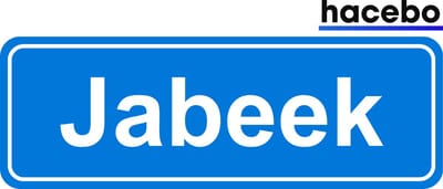 Hacebo - Plaatsnaam Sticker - 29x10 CM - Jabeek sticker - Verkeersborden sticker - grappige cadeaus - Jabeek