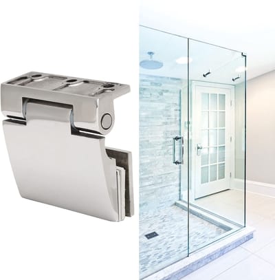 Dailygoods- Glasdeurscharnier Verstelbaar - Roestvrij Staal 304 - Voor Gehard Glas 8-12 mm - Inclusief Schroeven/Accessoires - Gewicht 367 g - Afmetingen 70 x 68 mm - Glazenscharnier