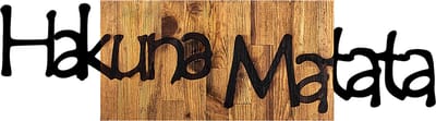 Asir - Decoratief houten wandaccessoire - Zwart & Lichte walnoot - 108 x 3 x 30 cm