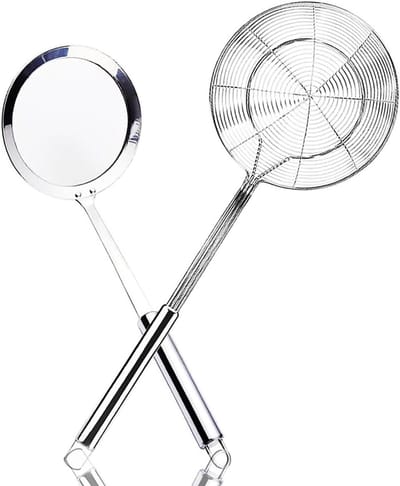 Roestvrijstalen Sleuflepel voor Keuken - Ideaal voor Het Afschuimen van Vetten, Soepen en Sauzen, Perfect voor Wok en Frituren