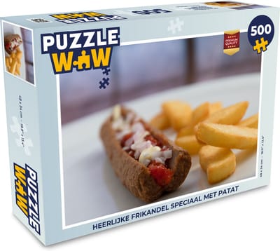Puzzel Heerlijke frikandel speciaal met patat - Legpuzzel - Puzzel 500 stukjes
