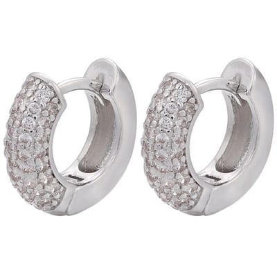 Jobo by Jet - Dames oorbellen - Zilver - Kleine ringetjes met diamantjes - XS