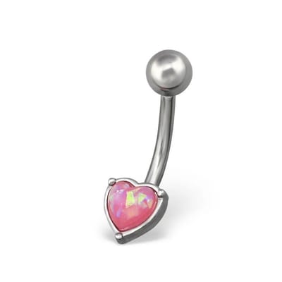 Aramat Jewels | Navelpiercings | Roze Opaal Stalen Navelpiercing | | |8mm | Staal | Volwassenen | Cadeautje