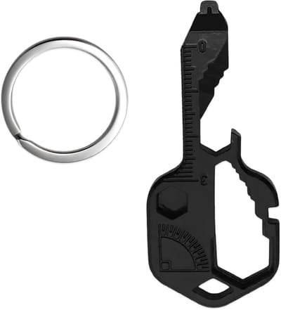 Multifunctionele Sleutelhanger - 24-in-1 Gereedschap - Outdoor Activiteiten - Roestvrij Staal - Compact Lichtgewicht