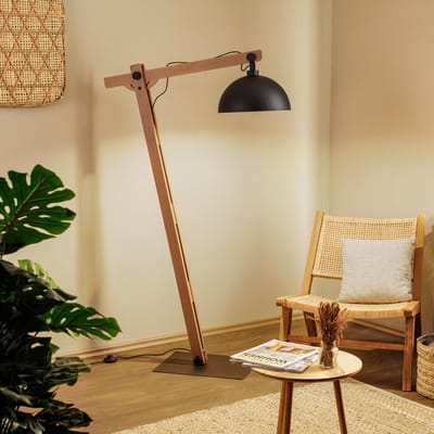 Envostar Stort vloerlamp met houten frame