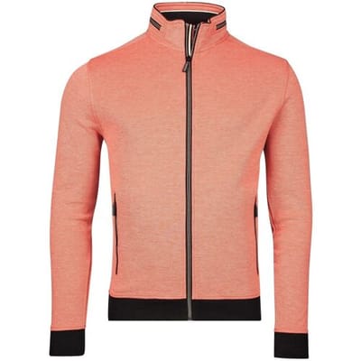 Baileys Vest Sweat Cardigan Zip Two-Tone Oxford Doubleface Jacquard Interlock Coral / male
