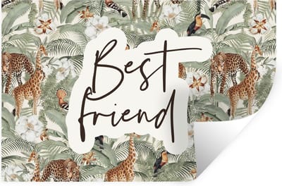 Muurstickers - Sticker Folie - Best friend - BFF - Quotes - Vriendschap - Spreuken - 30x20 cm - Plakfolie - Muurstickers Kinderkamer - Zelfklevend Behang - Zelfklevend behangpapier - Stickerfolie