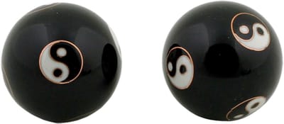 Meridiaankogels Yin Yang zwart - 4 cm (2 stuks) - S