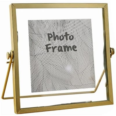 Cadre Photo Style Nordique Géométrique Métal Bords Enveloppants Art en Fer Cadre Photo de Bureau pour Salon gray