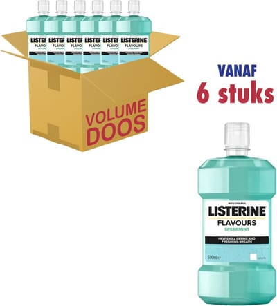 Listerine Mondspoeling Flavours Spearmint (6 x 500ml)