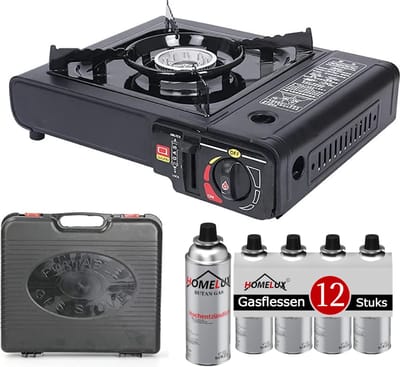 Draagbare Gasfornuis - Camping Kookstel - Gas Stove - Gasfornuis - Kooktoestel - Outdoor - Op Reis - 12 gasflessen