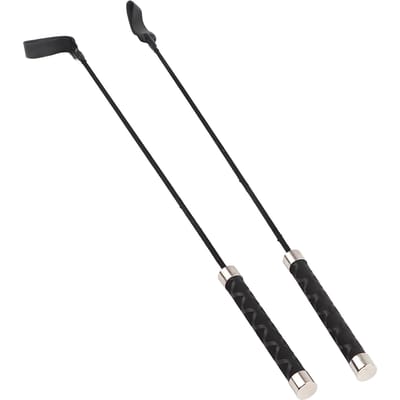 Lot de 2 fouets de dressage durables pour chiens de compagnie, accessoire de type cravache avec poignée antidérapante black