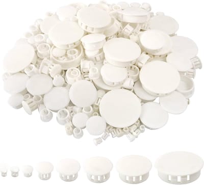 Plastic Plugs - Gat Afdekking - Meubels Repareren - 8 Verschillende Maten - 320 Stuks - Wit