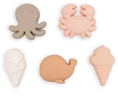 Bamboom | Strandspeelgoed Vormenset Roze Siliconen 5-pack