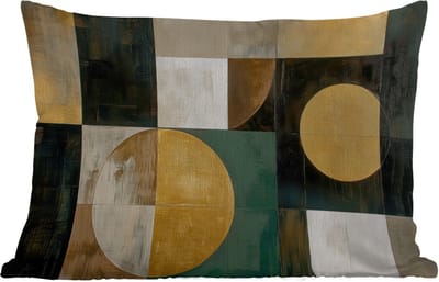 Buitenkussens - Tuin - Abstract - Goud - Brons - Vormen - Geometrisch - 50x30 cm