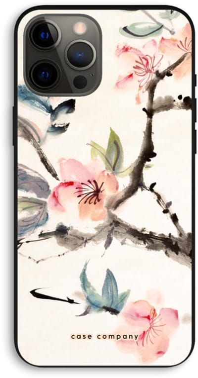 Case Company® - Hoesje geschikt voor iPhone 12 Pro Max hoesje - Japanse bloemen - Biologisch Afbreekbaar Telefoonhoesje - Bescherming alle Kanten en Schermrand