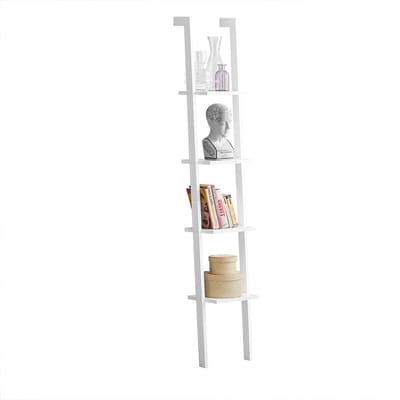 SoBuy FRG15-W Boekenkast - Witte Trapplank van Houtcomposiet